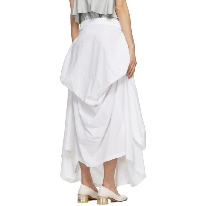 スカート MAISON MARGIELA SKIRTS WHITE White Painted Denim Maxi Skirt by Maison Margiela on Sale