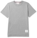 Thom Browne - Grosgrain-Trimmed Mélange Cotton-Jersey T-Shirt - Gray