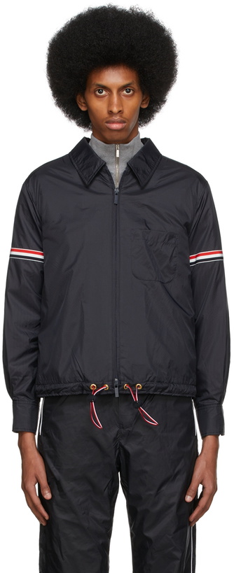 Photo: Thom Browne Navy Ripstop RWB Armband Jacket