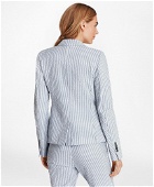 Brooks Brothers Women's Striped Stretch Cotton Seersucker Jacket | Blue/White