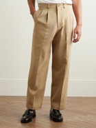 Federico Curradi - Straight-Leg Pleated Cotton-Twill Trousers - Neutrals