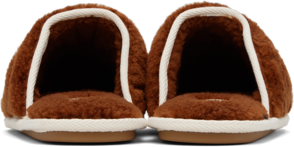 Valentino Garavani Brown Ta Chambre Wool Slippers