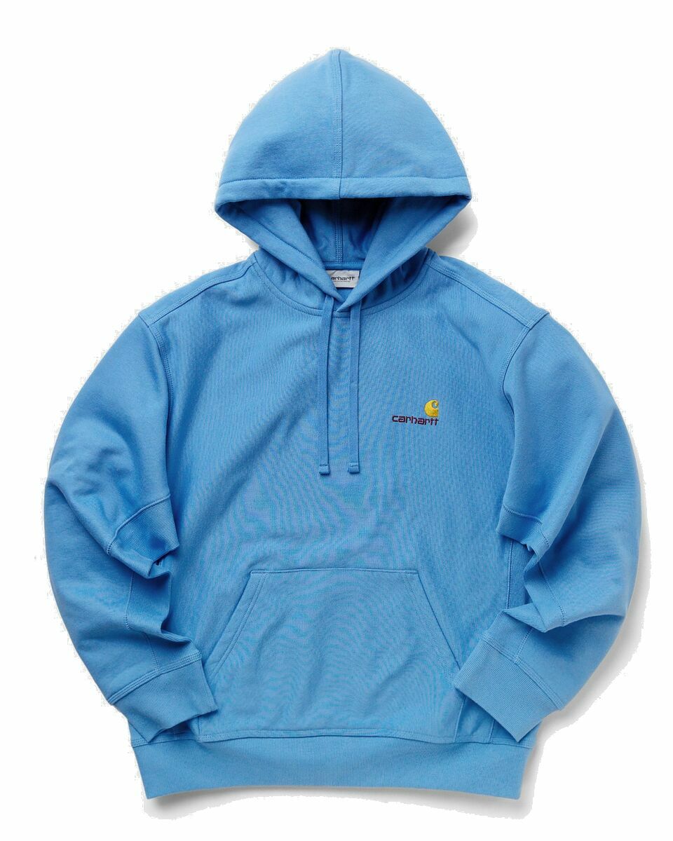 Photo: Carhartt Wip Hooded American Script Sweat Blue - Mens - Hoodies