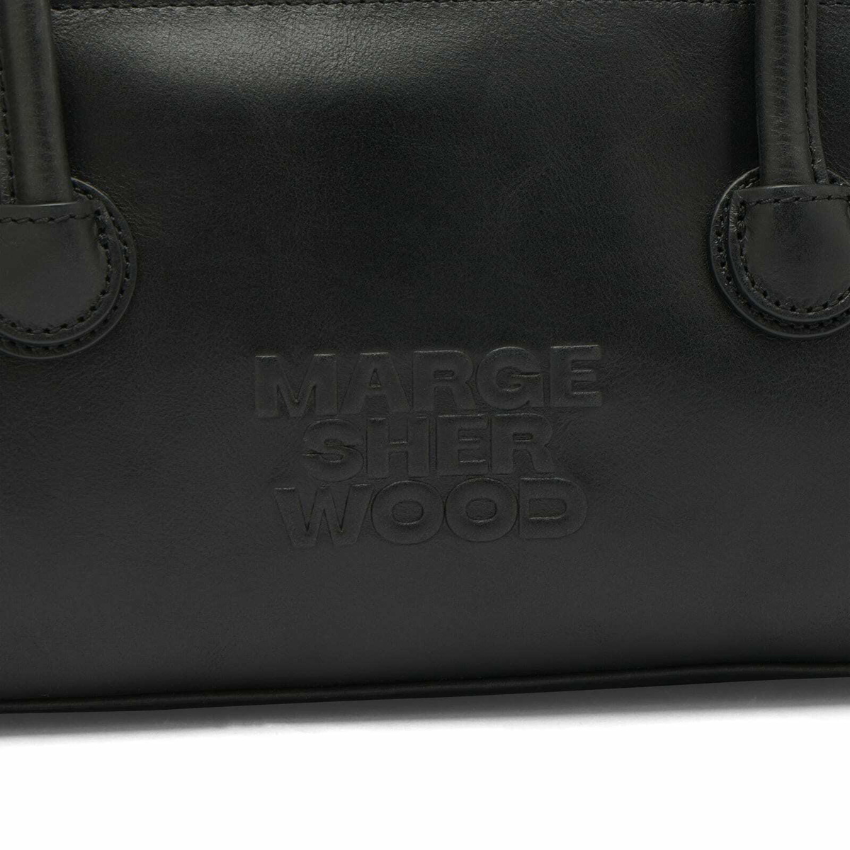 MARGESHERWOOD Women's Soft Boston EW Bag in Black Pull-Up 