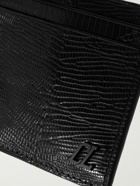 Christian Louboutin - Logo-Appliquéd Lizard-Effect Glossed-Leather Cardholder