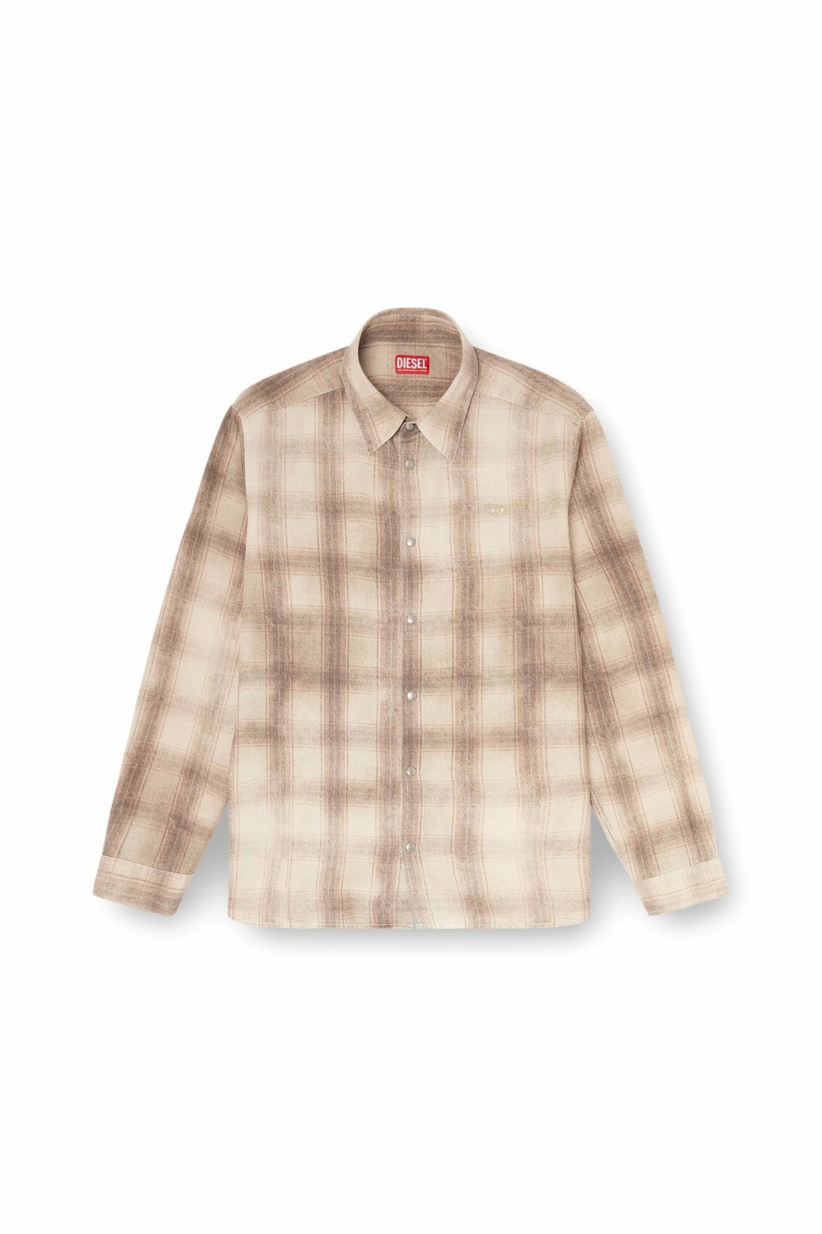 Diesel Check shirt in fluid fabric - Shirts Mens in Brown