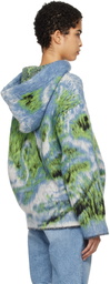 The Attico Blue Swan Print Hoodie