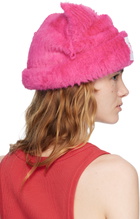 Charles Jeffrey LOVERBOY Pink Fluffy Chunky Ears Beanie