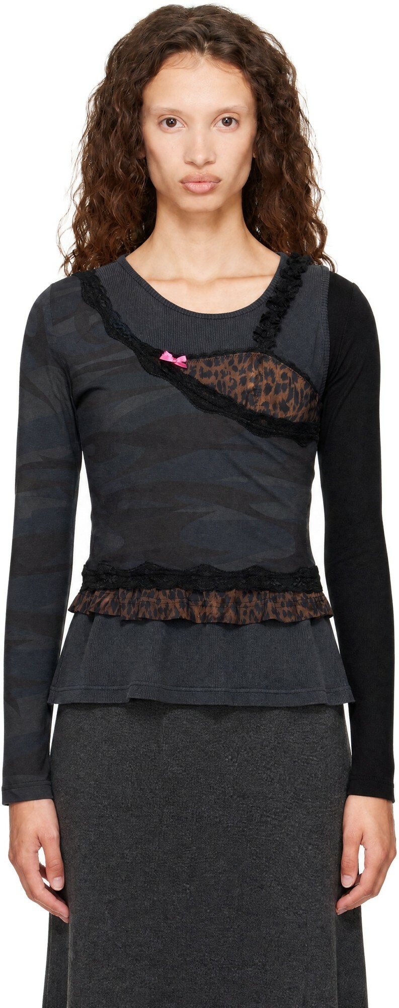 Balenciaga Gray Layered Top