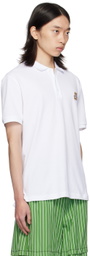 Moschino White Teddy Patch Polo