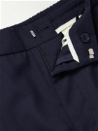 Officine Générale - Drew Tapered Pleated Virgin Wool Trousers - Blue