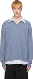 Maison Margiela Blue Pile Knit Sweater