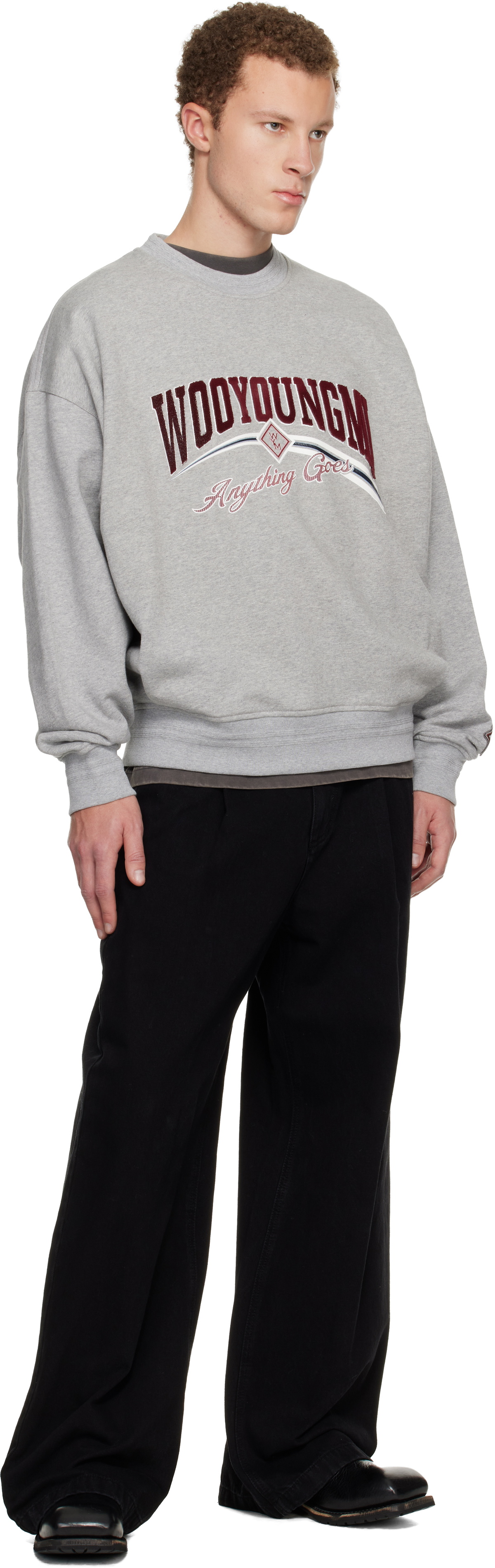 WOOYOUNGMI Gray Lenticular Logo Sweatshirt