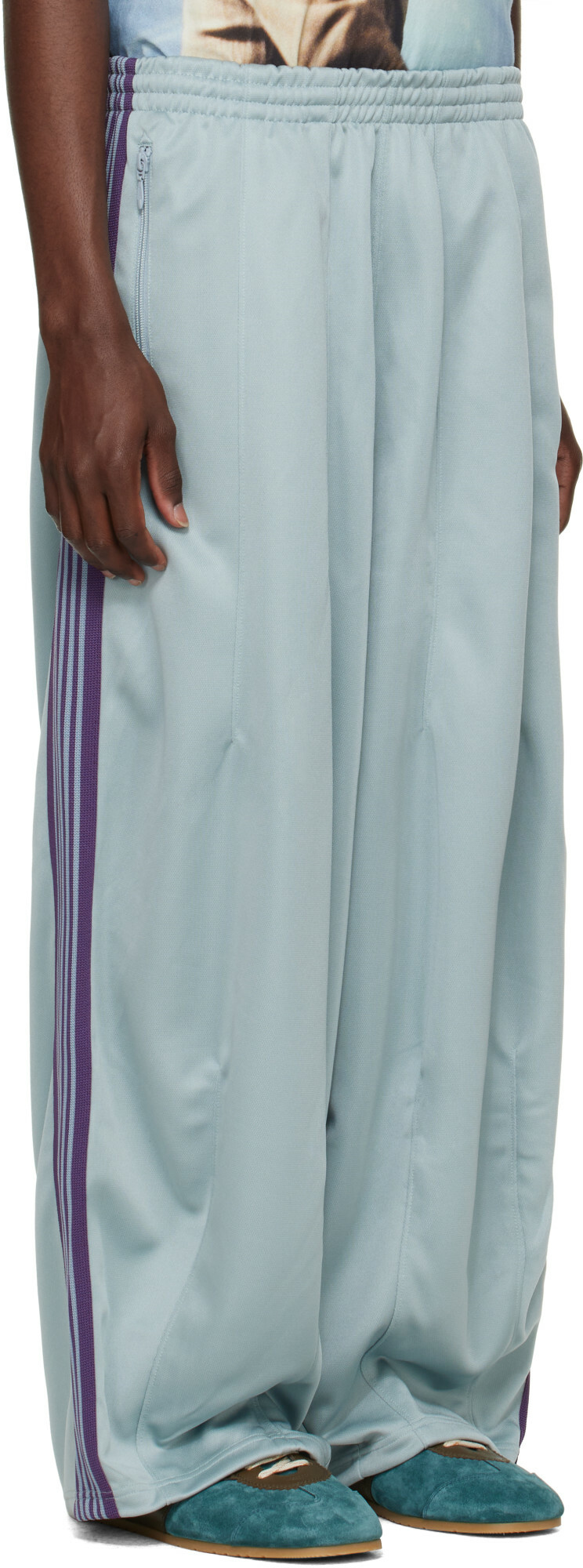 NEEDLES Blue Poly Smooth H.D. Track Pants