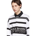 LQQK Studio for Paul and Shark White and Black Striped Long Sleeve Polo