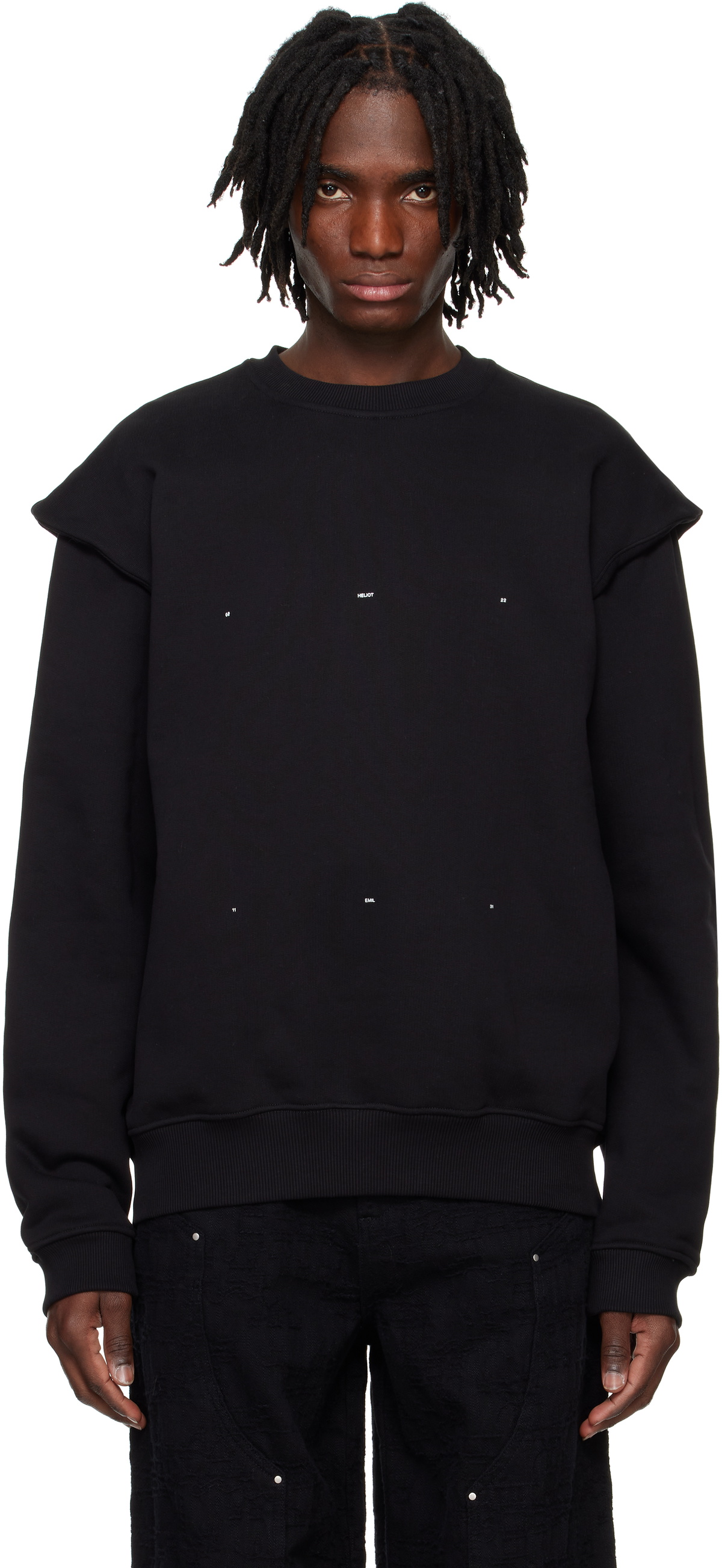 HELIOT EMIL Black Outline Logo Sweatshirt