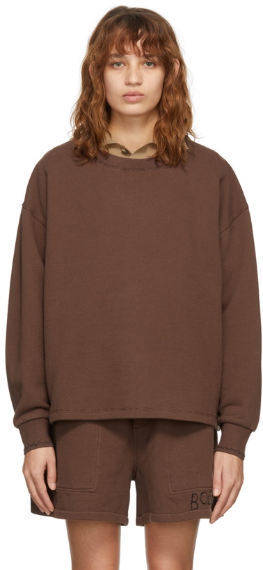 Photo: Bode SSENSE Exclusive Brown Pullover Sweatshirt