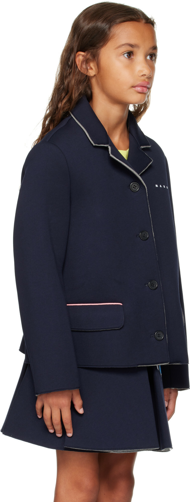 Marni Kids Navy Jersey Blazer