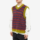 Brain Dead Men's Blurry Lines Alpaca Knit Vest in Brown Multi