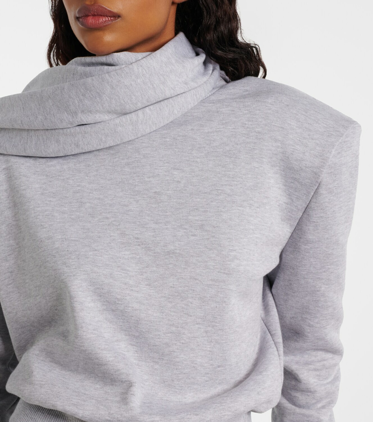 Magda Butrym Scarf-detail cotton-blend sweatshirt