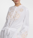 Melissa Odabash Everly embroidered cotton and linen mini dress