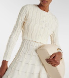 Oscar de la Renta Cropped scalloped knitted cardigan