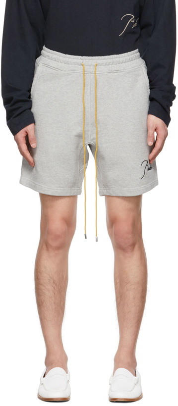 Photo: Rhude Gray Embroidered Shorts