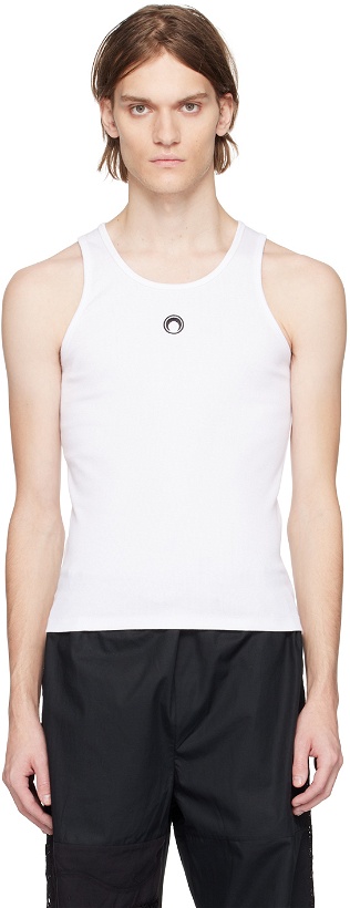 Photo: Marine Serre White Fitted Tank Top