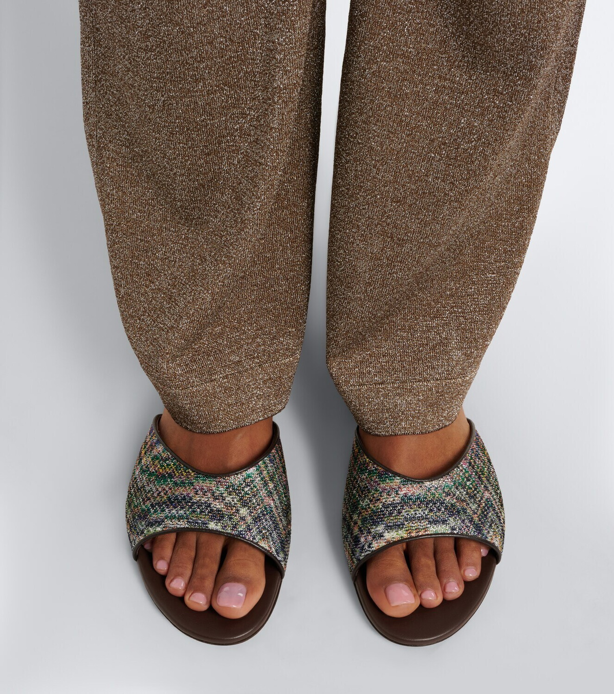 Missoni Liza lamé mules