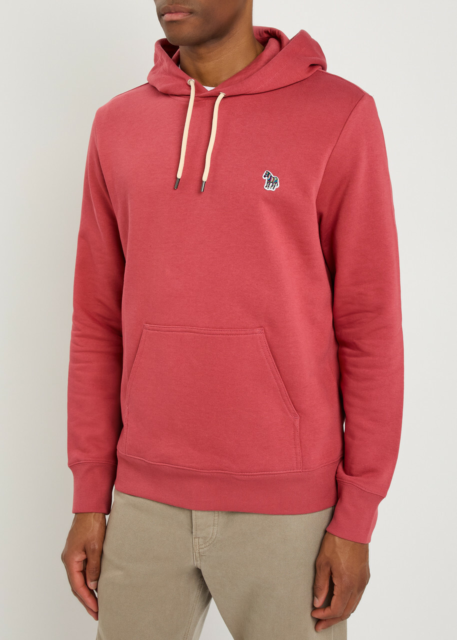 PS Paul Smith Appliquéd Hooded Cotton Sweatshirt Pink