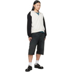 MM6 Maison Margiela Off-White & Black Paneled Zip-Up Hoodie