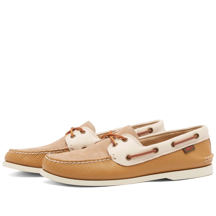Photo: Bass Weejuns Men's Jetty III 2 Eye Boat Shoe in Tan Leather/Suede/Natural