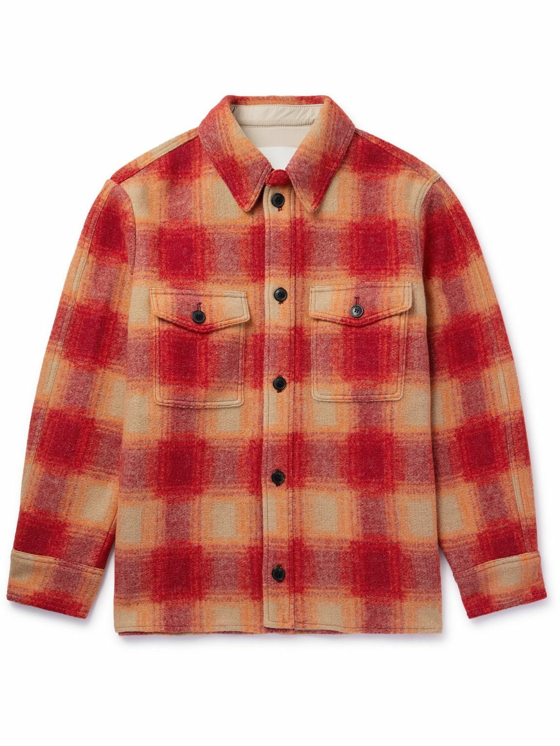 Marant - Kevron Checked Flannel Shirt Jacket - Orange