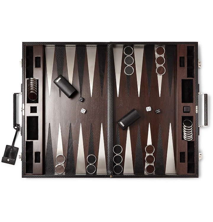Photo: Ralph Lauren Home - Sutton Walnut, Leather and Stainless Steel Backgammon Set - Brown