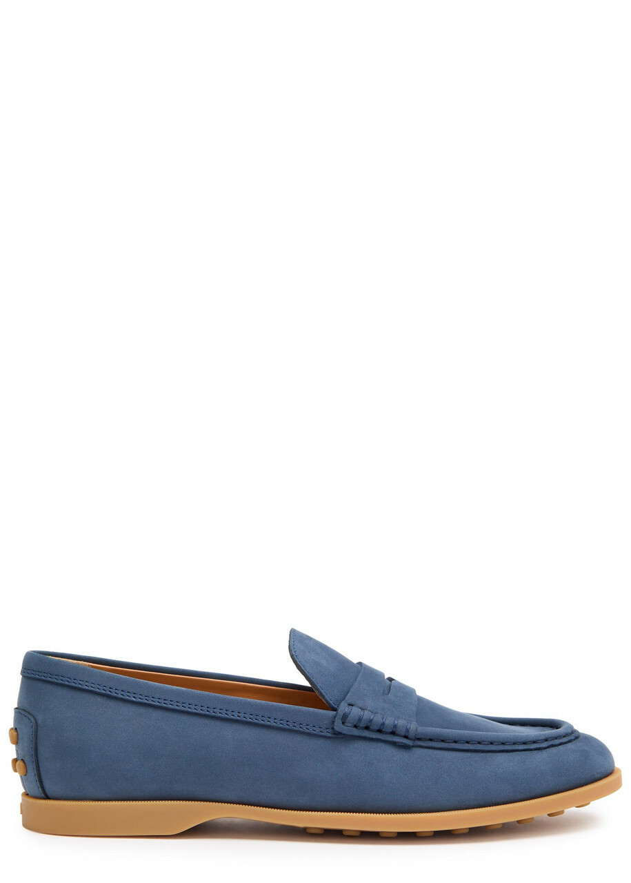 Tods Gomma Leggero Nubuck Loafers Blue