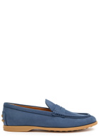 Tods Gomma Leggero Nubuck Loafers Blue