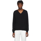 Maison Margiela Black Wool V-Neck Sweater