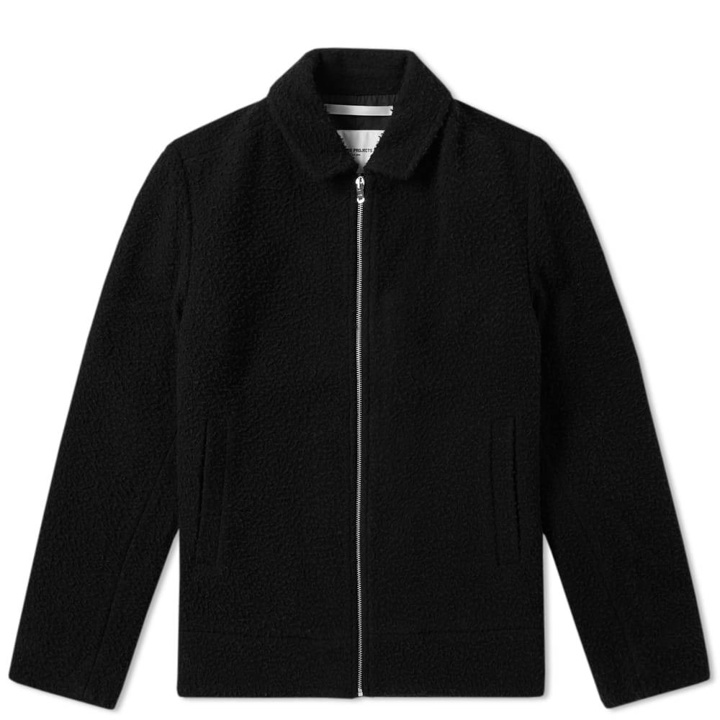 Photo: Norse Projects Elliot Boiled Wool Jacket Black