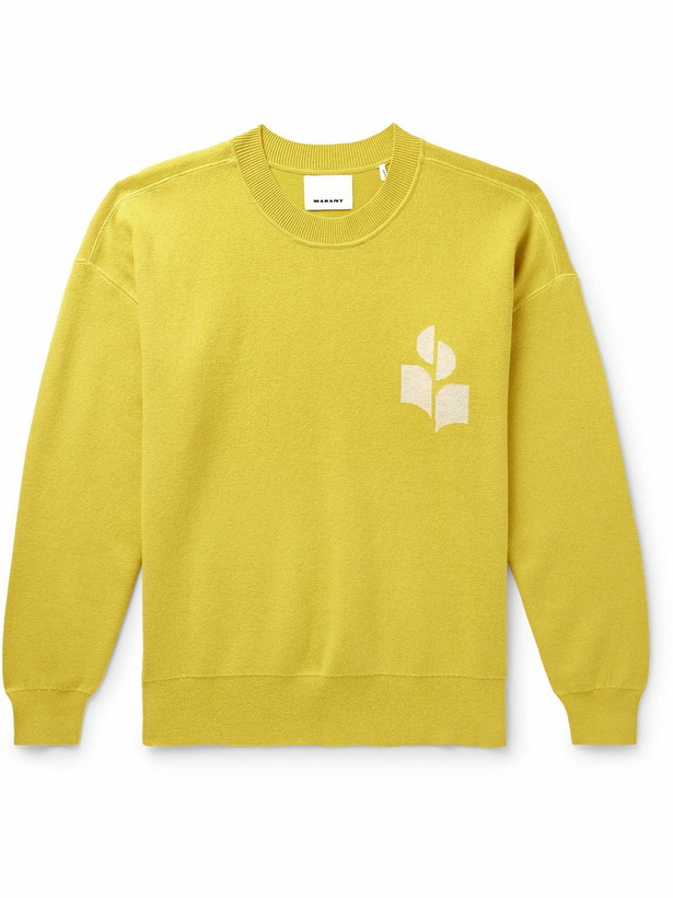 Photo: Marant - Atley Intarsia-Knit Sweater - Yellow