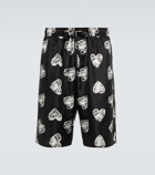 Dolce&Gabbana - Heart printed silk shorts