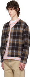 Tonywack Brown Check Wool Mohair Cardigan