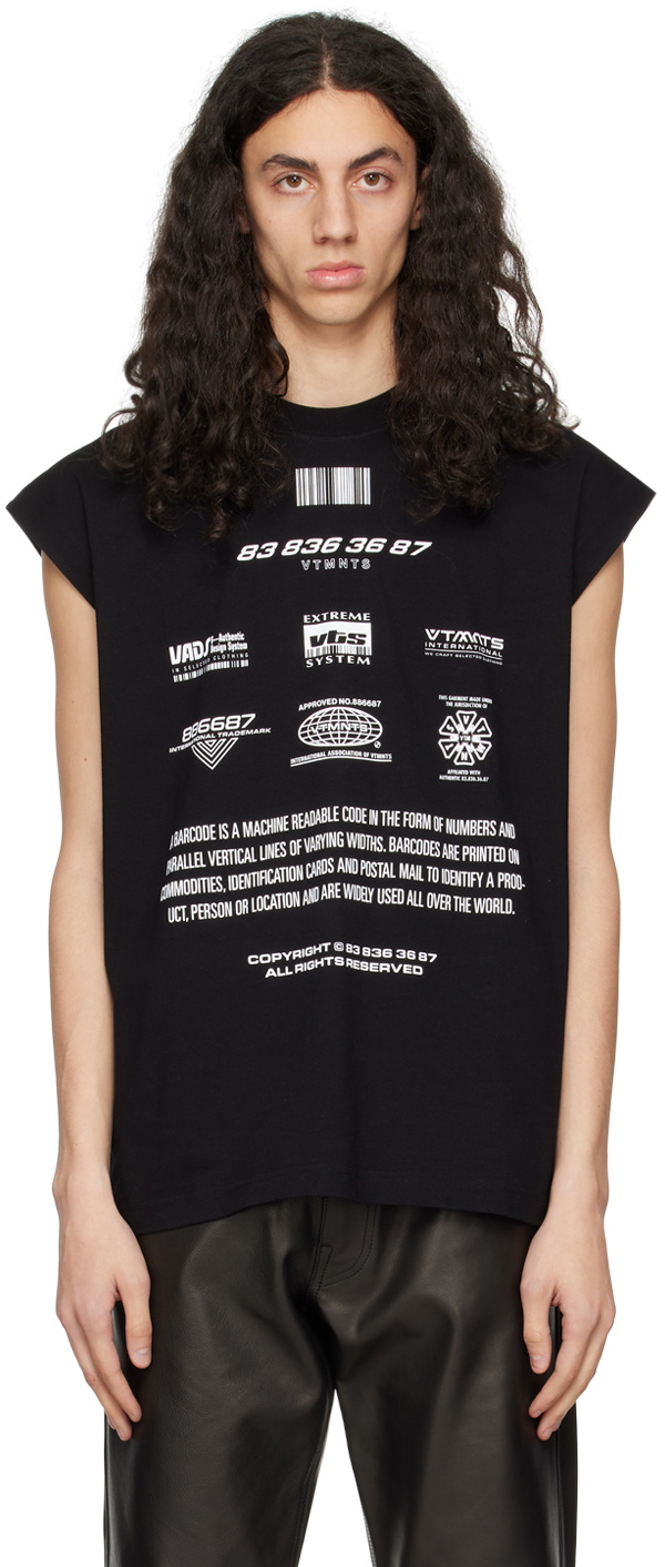 VTMNTS Black Movie Barcode Definition T-Shirt VTMNTS