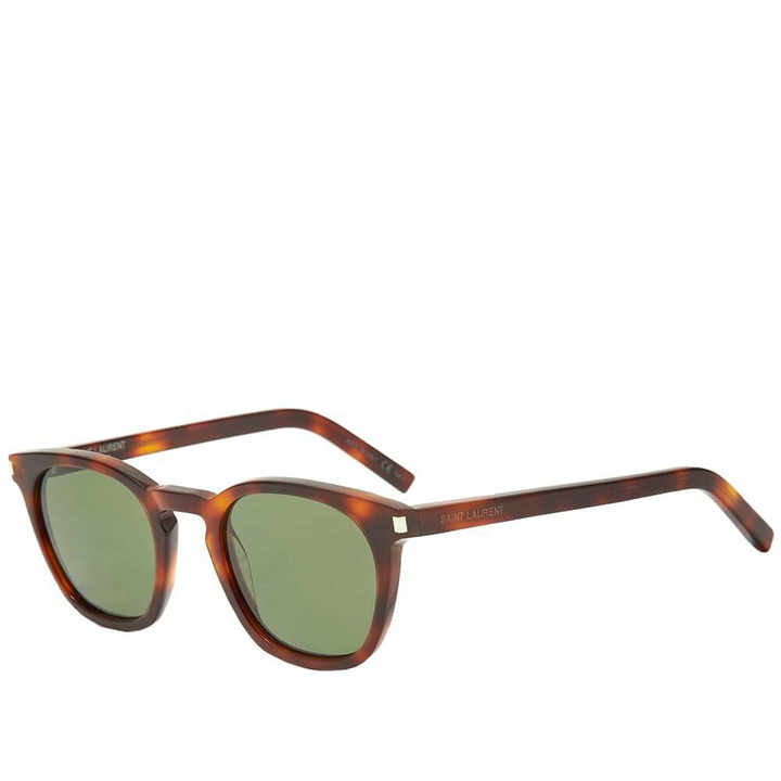 Photo: Saint Laurent Sunglasses Men's Saint Laurent SL 28 Sunglasses in Havana/Green