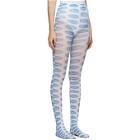 Ashley Williams White and Blue Bored Tights