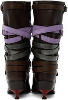 Kiko Kostadinov Brown Quad Belt Boots