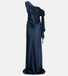 The Sei Draped one-shoulder silk charmeuse gown