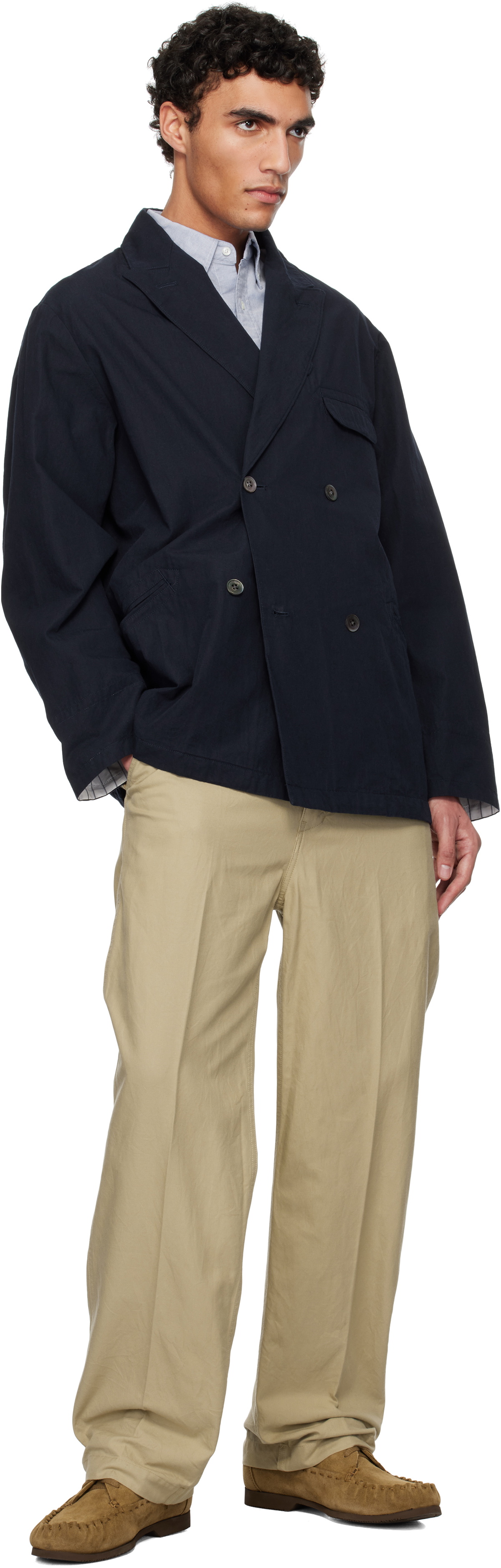 nanamica Navy Double Breasted Club Blazer