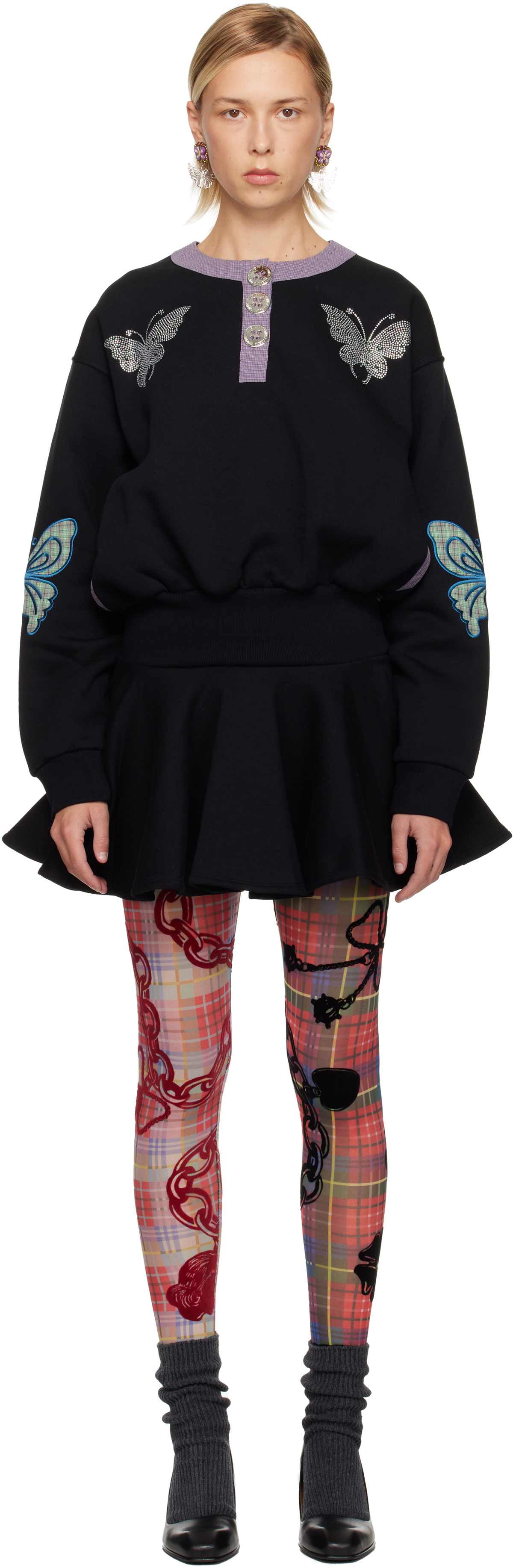 Chopova Lowena Black Efi Midi Dress Chopova Lowena