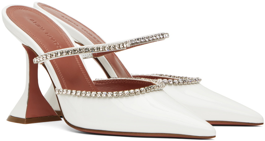 Amina Muaddi White Gilda Heels