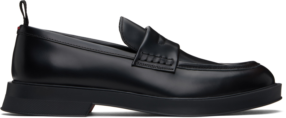 Hugo Black Brush-Off Leather Loafers Hugo Boss